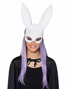 White Glitter Bunny Mask