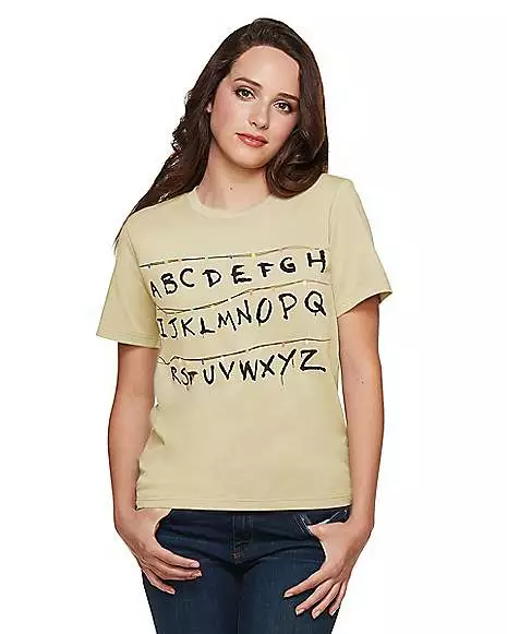 Adult Alphabet Wall T Shirt - Stranger Things 6 Adult Alphabet Wall T Shirt - Stranger Things - Image 4