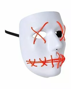 White And Red EL Wire Half Mask -Halloween Shop 01429208 c