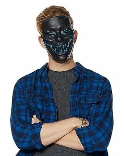 Black And Blue EL Wire Half Mask