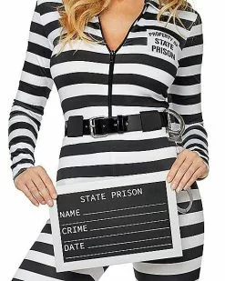 Adult Jailbird Catsuit Costume 9 Adult Jailbird Catsuit Costume -Halloween Shop 01464908 d