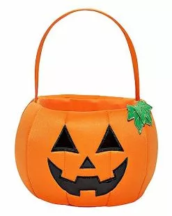 Light-Up Pumpkin Plush Treat Bucket -Halloween Shop 01466705 b
