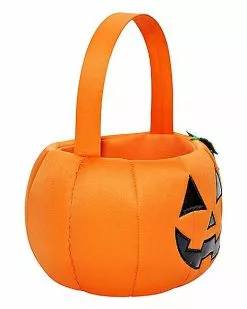 Light-Up Pumpkin Plush Treat Bucket -Halloween Shop 01466705 c