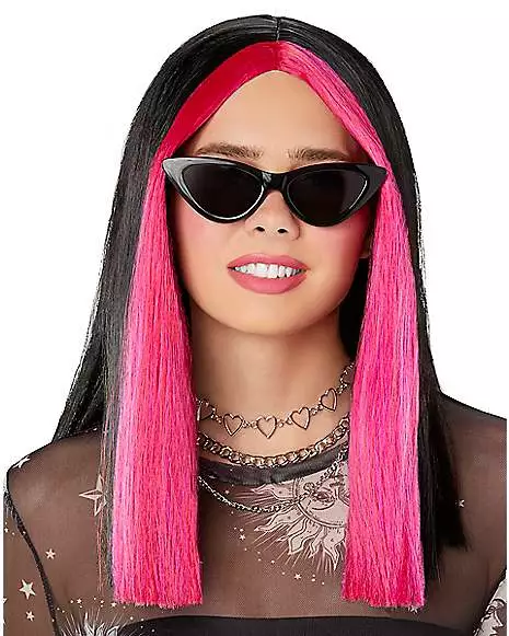 Pink And Black Money Piece Wig 3 Pink And Black Money Piece Wig