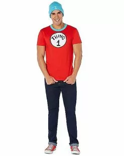Adult Thing 1 And Thing 2 Costume Kit – Dr. Seuss -Halloween Shop 01542539 c