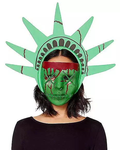 EL Wire LED Lady Liberty Half Mask - The Purge 4 EL Wire LED Lady Liberty Half Mask - The Purge - Image 2