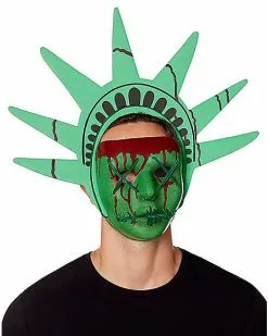 EL Wire LED Lady Liberty Half Mask - The Purge 7 EL Wire LED Lady Liberty Half Mask - The Purge -Halloween Shop 01546357 c
