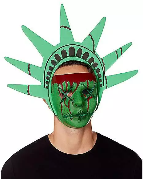 EL Wire LED Lady Liberty Half Mask - The Purge 5 EL Wire LED Lady Liberty Half Mask - The Purge - Image 3