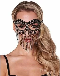 Rhinestone Fringe Eye Mask