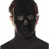 Black Velvet Skull Half Mask -Halloween Shop 01577709 a