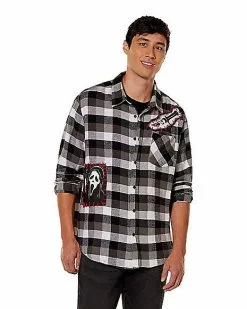Front Page 23 Adult Ghost Face Flannel Shirt